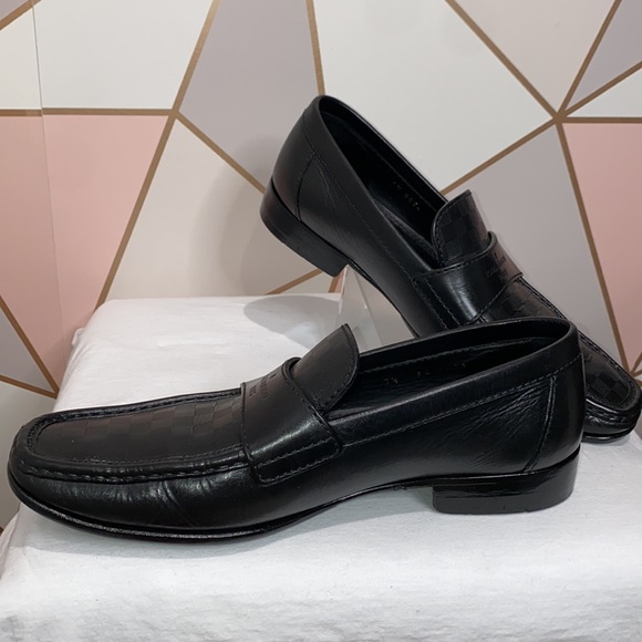 LOUIS VUITTON MENS LOAFERS LV LOGO INFINITE DAMIER SHOES 8.5US/7.5LV - Picture 6 of 11